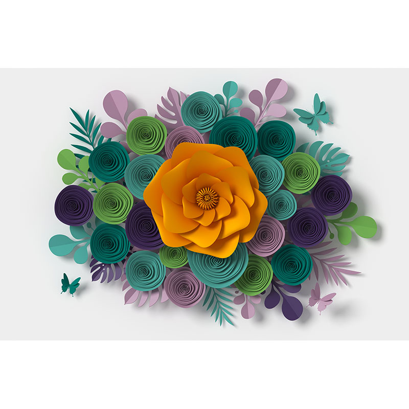 Ταπετσαρία χώρου με Cutout flowers 3